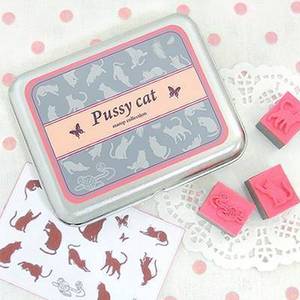 Decor Stamp Rubber Stamp Set 15 PCS Pussy Cat