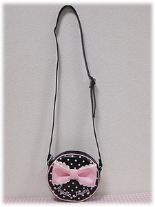 Polkadot Ribbon Round Pochette Bag