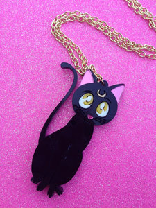 READY TO SHIP Sailor Moon Luna Cat Necklace