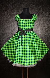 50s PLAID ROCKABILLY SWING DRESS Plus Size