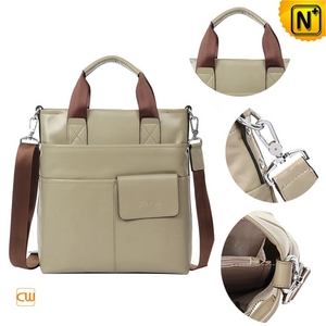 Men Apricot/Black Leather Shoulder Handbags CW901548 - CWMALLS.COM