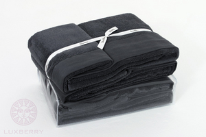 Черные махровые полотенца