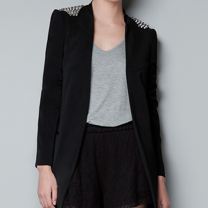 zara blazer with spikes on the shoulder