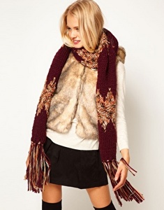 Mix Ribbon Knit Scarf