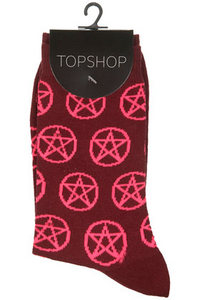 WINE PENTAGRAM ANKLE SOCKS