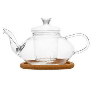 clear glass TEA POT