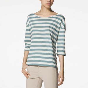 STRIPED T-SHIRT WITH TURN UP CUFFS