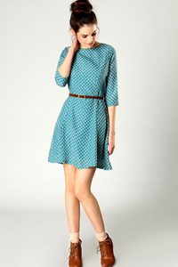 Liza Mix Print Fit and Flare Dress