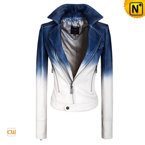 Women Cropped Motorcycle Leather Jacket CW608335 - cwmalls.com