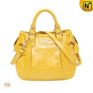 Yellow/Red Leather Satchel Bags CW231005 - cwmalls.com