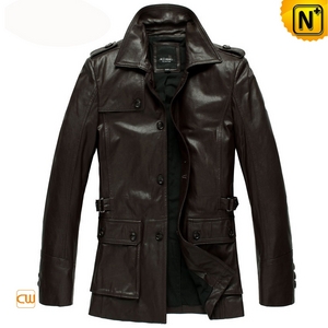 Mens Leather Hunting Jacket CW833903 - cwmalls.com