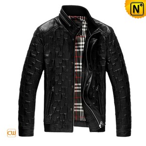 Mens Black Leather Jacket CW861817 - cwmalls.com