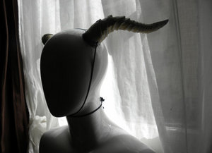 Reserved listing for Aimee - Black /Red/Silver Horns with Dragon design