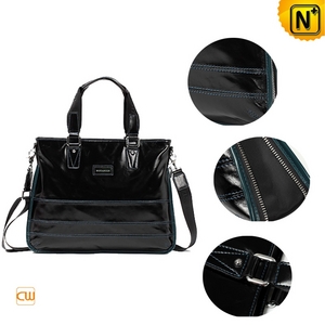 Mens Black Leather Business Bag CW891073 - cwmalls.com