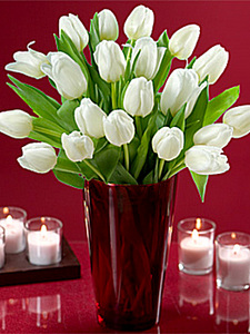Букет белых тюльпанов на Нашу годовщину