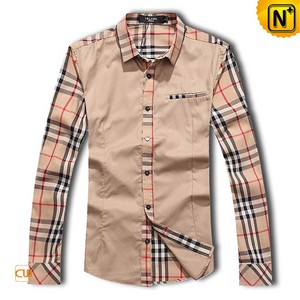 Mens Long Sleeve Plaid Shirt CW1298 - cwmalls.com