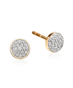 ASTLEY CLARKE. GOLD PAVE DIAMOND STUD EARRINGS