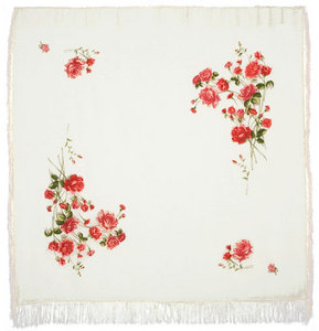 Павлопосадский платок "Розы на снегу"