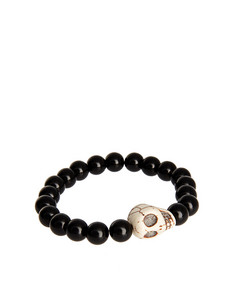 Браслет Asos Bead And Skull Bracelet