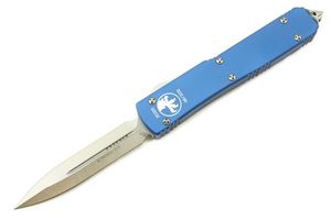 Microtech Ultratech 122-4BL DE Satin Plain Blue Handle