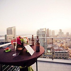 Fancy rooftop dinner