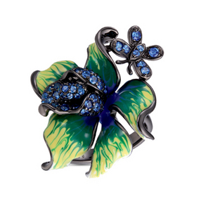 Кольцо зеленый цветок