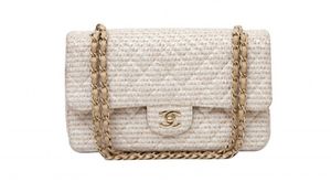 Бежевая твидовая сумка Chanel