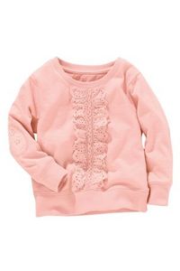 Pink Broderie Frill Front Sweat