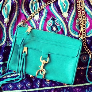 &#9679; Rebecca Minkoff Sea Green Mini Mac Bag