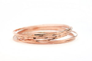 Жесткий браслет/набор браслетов из розового золота