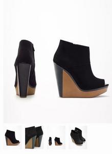 Bershka combined peep toe wedges