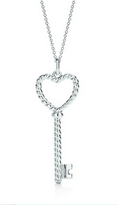 Tiffany Keys  Twist heart key pendant