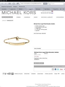 Michael Kors Logo-Plate Bracelet, Golden