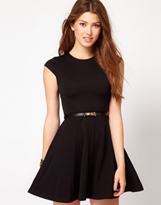 Club L Fit And Flare Dress With Bow Belt