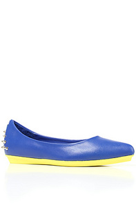 Sole Boutique The Alexa Flat in Royal Blue Nappa