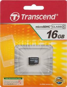 Карты памяти microSDHC TRANSCEND 16Гб.