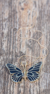 Большой позолоченный кулон "Бабочка" Adina Plastelina