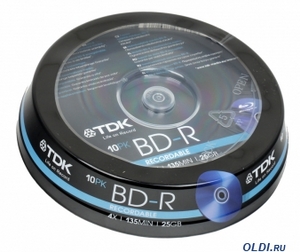 Диски Blu-Ray TDK BD-R 25 GB 4x CB/10