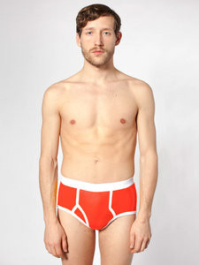 American Apparel Baby Rib Brief Orange / White