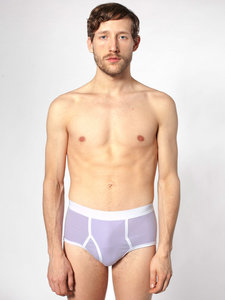 American Apparel Baby Rib Brief Lavender / White