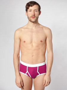 American Apparel Baby Rib Brief Raspberry / White