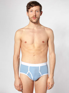 American Apparel Baby Rib Brief Baby Blue / White