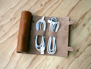 Cordito cord wrap that holds 3 cables and 2 plugs