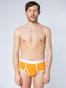 American Apparel Baby Rib Brief Fluorescent Orange / White