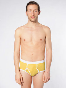 Organic Baby Rib Brief Dijon / White