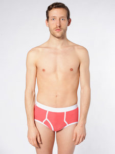 Organic Baby Rib Brief Pomegranate / White