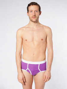 Organic Baby Rib Brief Ultraviolet / White