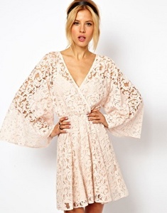 ASOS LACE DRESS WITH KIMONO SLEEVE