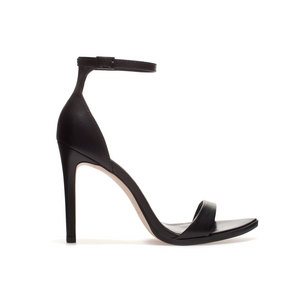 LEATHER SANDAL zara black