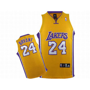 NBA Lakers Kobe Bryant #24 Yellow Jersey Purple White 26082